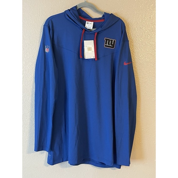 Men's 2XL NWT New York Giants‎ Nike Dri-Fit Pullover Hoodie Blue
